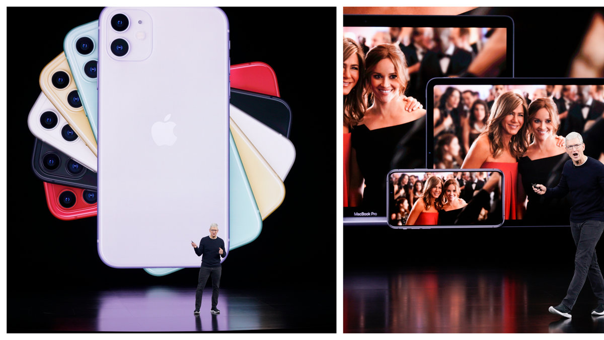 Tim Cook pratade om Apples nya produkter.